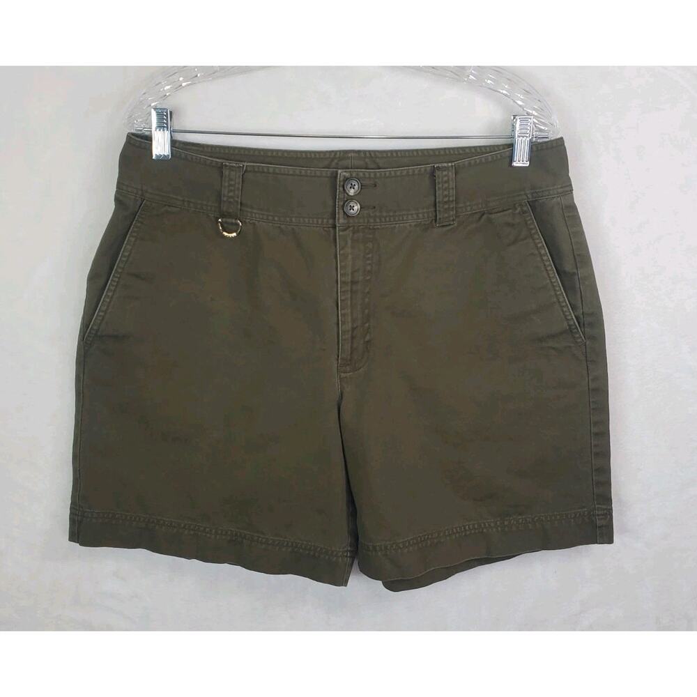 LRL Lauren Ralph Lauren Women’s Green Shorts Size 12 Chino 33"x 6.5" 100% Cotton